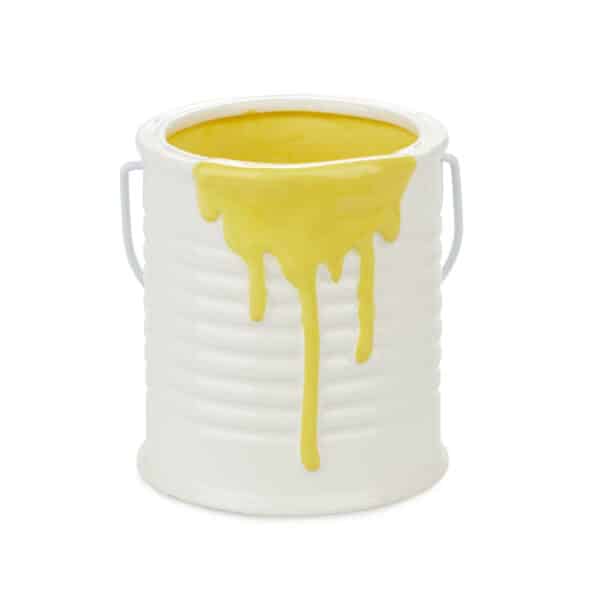 Yellow Novelty Paint Pot Stationary Holder