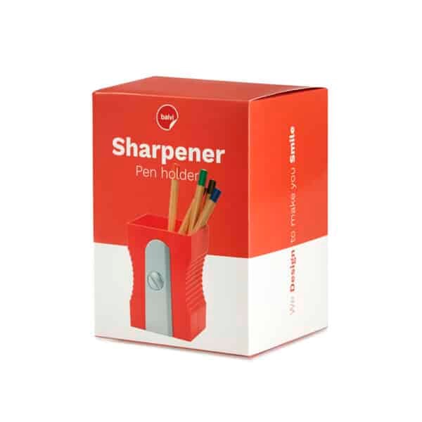 Red Sharpener Stationary Holder Box