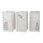 set of 3 grey bags for recycling​