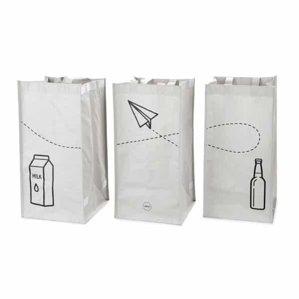 set of 3 grey bags for recycling​