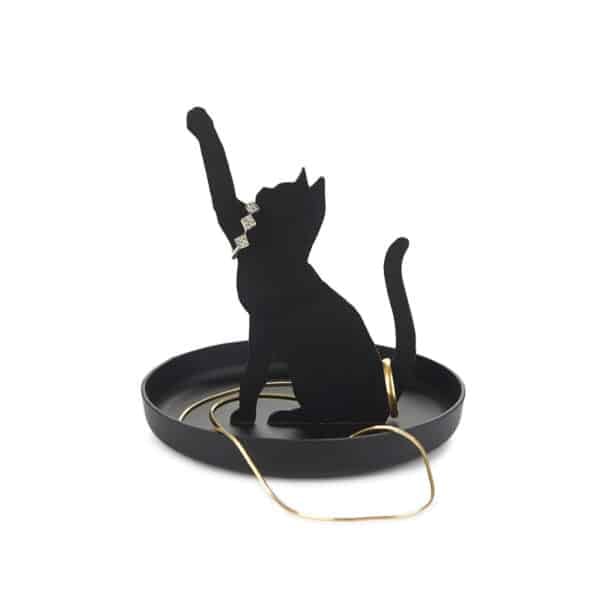 Feline Cat Silhouette Ring Holder & Trinket Dish