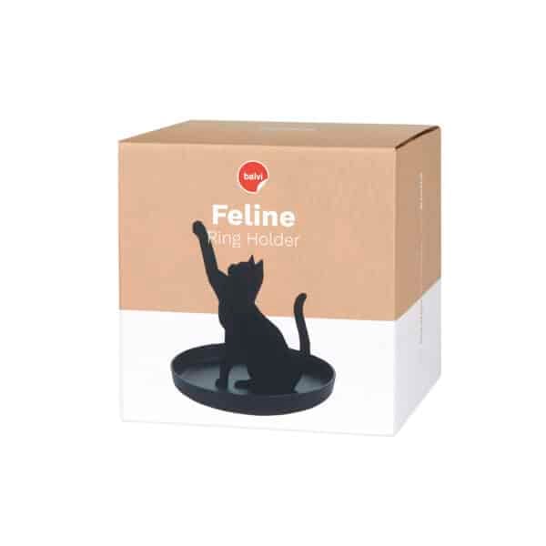 Feline Cat Silhouette Ring Holder & Trinket Dish Box