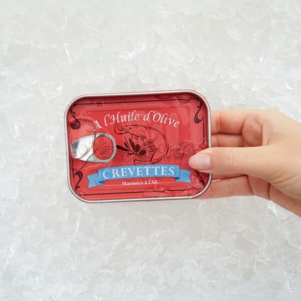 Crevettes Shrimp Snacking Forks Metal Tin