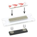 magnetic badge id holders metal self-adhesive back (pack of 10)