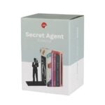 secret agent silhouette bookend featuring James Bond in black metal