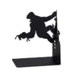 king kong silhouette bookend gorilla book stopper (black metal)