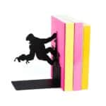king kong silhouette bookend gorilla book stopper (black metal)