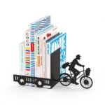 postman and trailer silhouette bookend