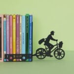 postman and trailer silhouette bookend