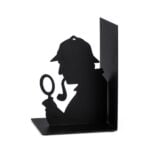 Sherlock Holmes silhouette black metal bookend