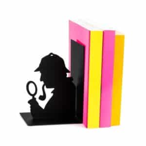 Sherlock Holmes silhouette black metal bookend