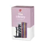 Library Silhouette Bookend Shelves Female Book Stopper (Black Metal)