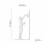 Library Silhouette Bookend Shelves Female Book Stopper (Black Metal)