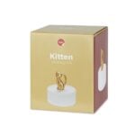 kitten jewellery box (white & gold storage jar with cat figurine lid)