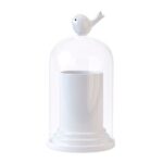 birdie toothpick holder & cotton buds dispenser (white abs plastic)
