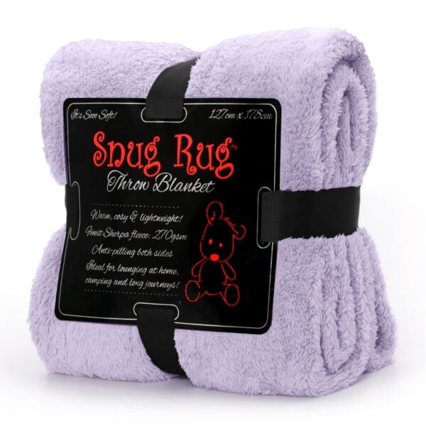 Snug-Rug Sherpa Throw Blanket Lavender