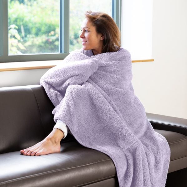 Snug-Rug Sherpa Throw Blanket Lavender