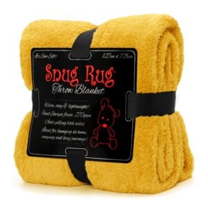 Snug-Rug Sherpa Throw Blanket Mustard