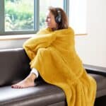 Snug-Rug Sherpa Throw Blanket Mustard