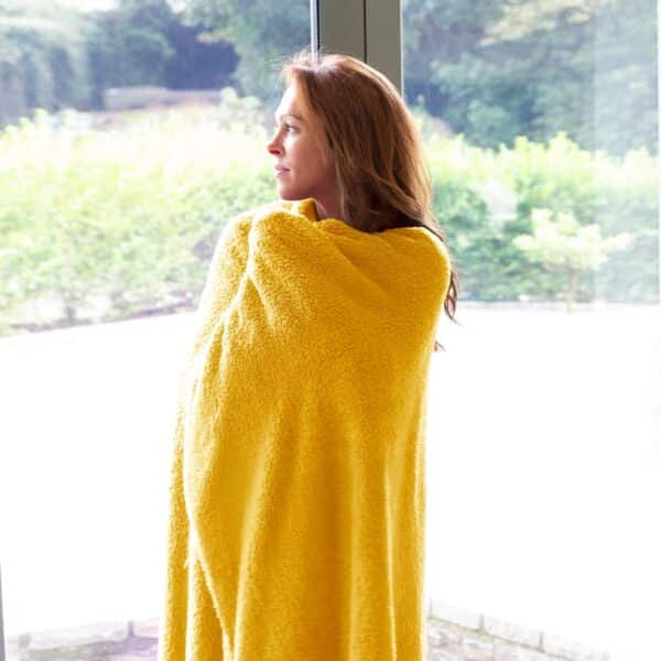 Snug-Rug Sherpa Throw Blanket Mustard