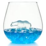 Polar Bear in a Stemless Glass Tumbler (600ml) Bar Bespoke
