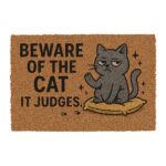 “Beware of the Cat” Coir Doormat – Indoor/Outdoor Humour for Your Doorstep