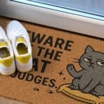 “Beware of the Cat” Coir Doormat – Indoor/Outdoor Humour for Your Doorstep
