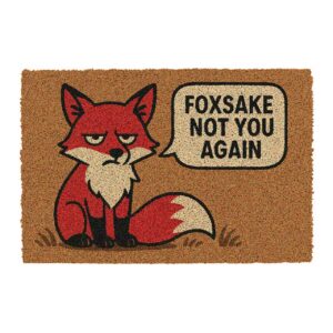 “Foxsake Not You Again” Coir Doormat – Indoor/Outdoor Humour for Your Doorstep