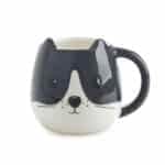 Cat Mug Ceramic Kitty-Head Cup – by Balvi (400 ml) Black/White
