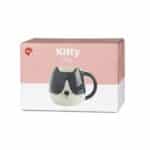 Cat Mug Ceramic Kitty-Head Cup – by Balvi (400 ml) Black/White