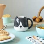 Cat Mug Ceramic Kitty-Head Cup – by Balvi (400 ml) Black/White