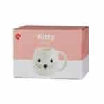 Cat Mug Ceramic Kitty-Head Drinks Cup – by Balvi (400 ml) White