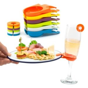 Plate Clips & Glass Marker Rings – Buffet Party Set (12 Piece)