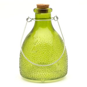 Green Glass Wasp Trap Catcher – Ribbed “Honey Pot” Design