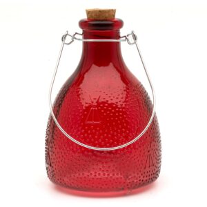 Red Glass Wasp Trap Catcher – Ribbed “Honey Pot” Design