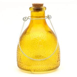 Yellow Glass Wasp Trap Catcher – Ribbed “Honey Pot” Design