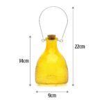 Yellow Glass Wasp Trap Catcher – Ribbed “Honey Pot” Design