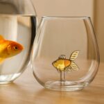 Gold Fish in a Stemless Glass Tumbler (600ml) Bar Bespoke