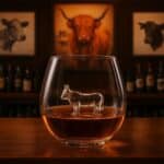Highland Cow in a Stemless Glass Tumbler (600ml) Bar Bespoke