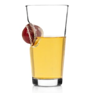 Cricket Ball Beer Glass - Handcrafted with Embedded Ball