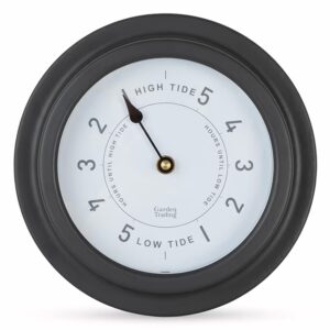 Traditional Nautical Weather Resistant Wall Mounted Tide Clock - Carbon Black