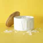 XL Salt Cellar Ceramic Container (White) with Bamboo Lid by Balvi