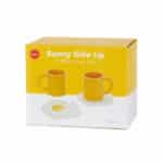 Sunny Side Up Ceramic Coffee Cups with Fried Egg Saucers by Balvi