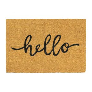 Hello Script Text Coir Doormat – Indoor/Outdoor for Your Doorstep
