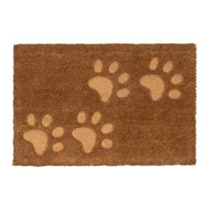 Embossed Paw Prints Coir Doormat – Indoor/Outdoor for Your Doorstep