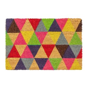 Colourful Triangles Coir Doormat – Indoor/Outdoor for Your Doorstep