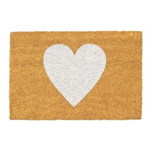 White Heart Coir Doormat – Indoor/Outdoor for Your Doorstep