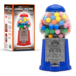 Retro Coin Operated Gumball Machine Sweet Dispenser (23cm) (Blue)