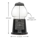 Large Retro Coin Operated Gumball Machine Sweet Dispenser (28cm) (Black)