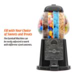 Large Retro Coin Operated Gumball Machine Sweet Dispenser (28cm) (Black)